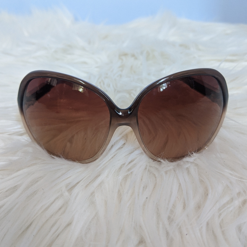 New Tory Burch Gold Pyramid Round Sunglasses - Picture 7 of 8